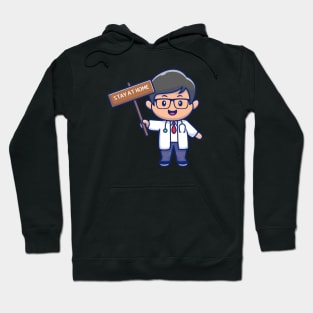 Cute doctor stay at home cartoon Hoodie